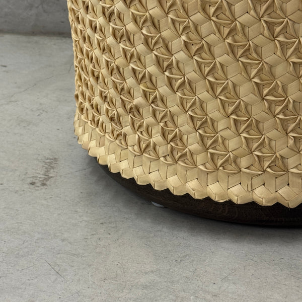 BIKA LIVING × DU ANYAM "KABA Side Table with White Oak Marquetry Top"