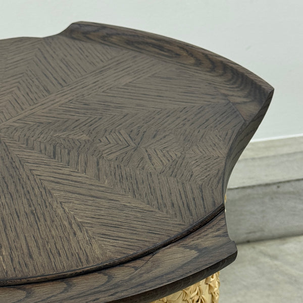 BIKA LIVING × DU ANYAM "KABA Side Table with White Oak Marquetry Top"